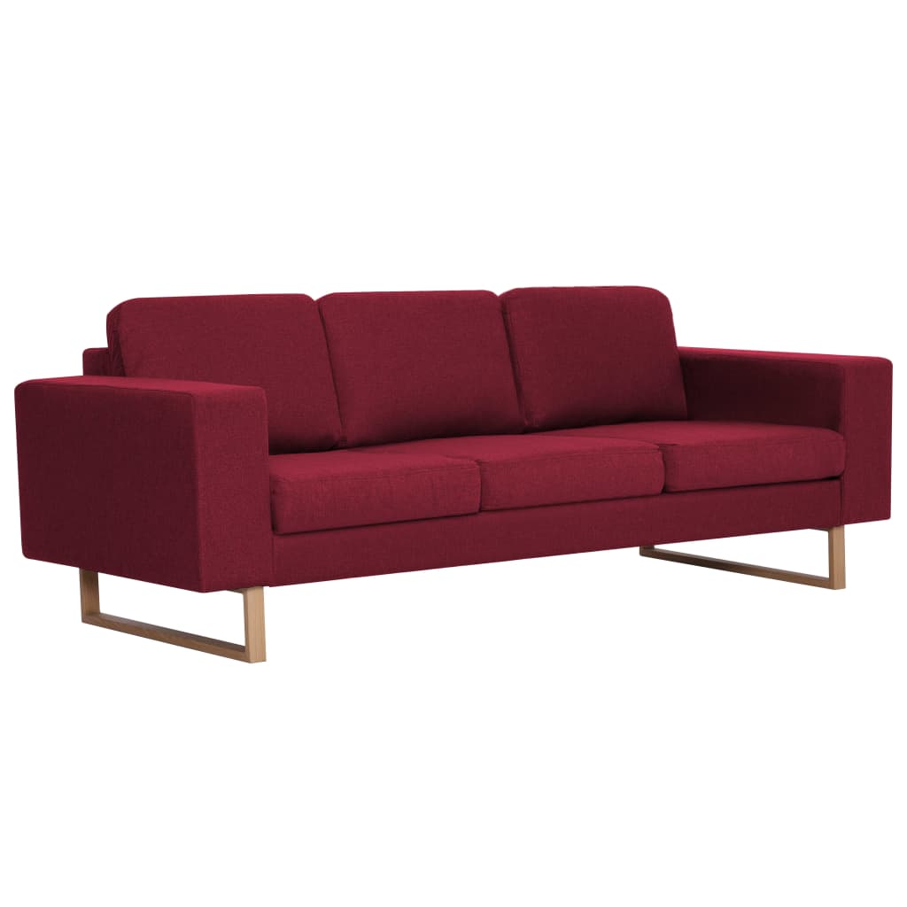 vidaXL 2-tlg. Sofagarnitur Stoff Weinrot