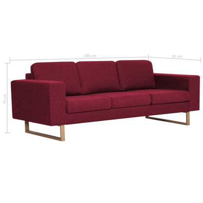 vidaXL 2-tlg. Sofagarnitur Stoff Weinrot