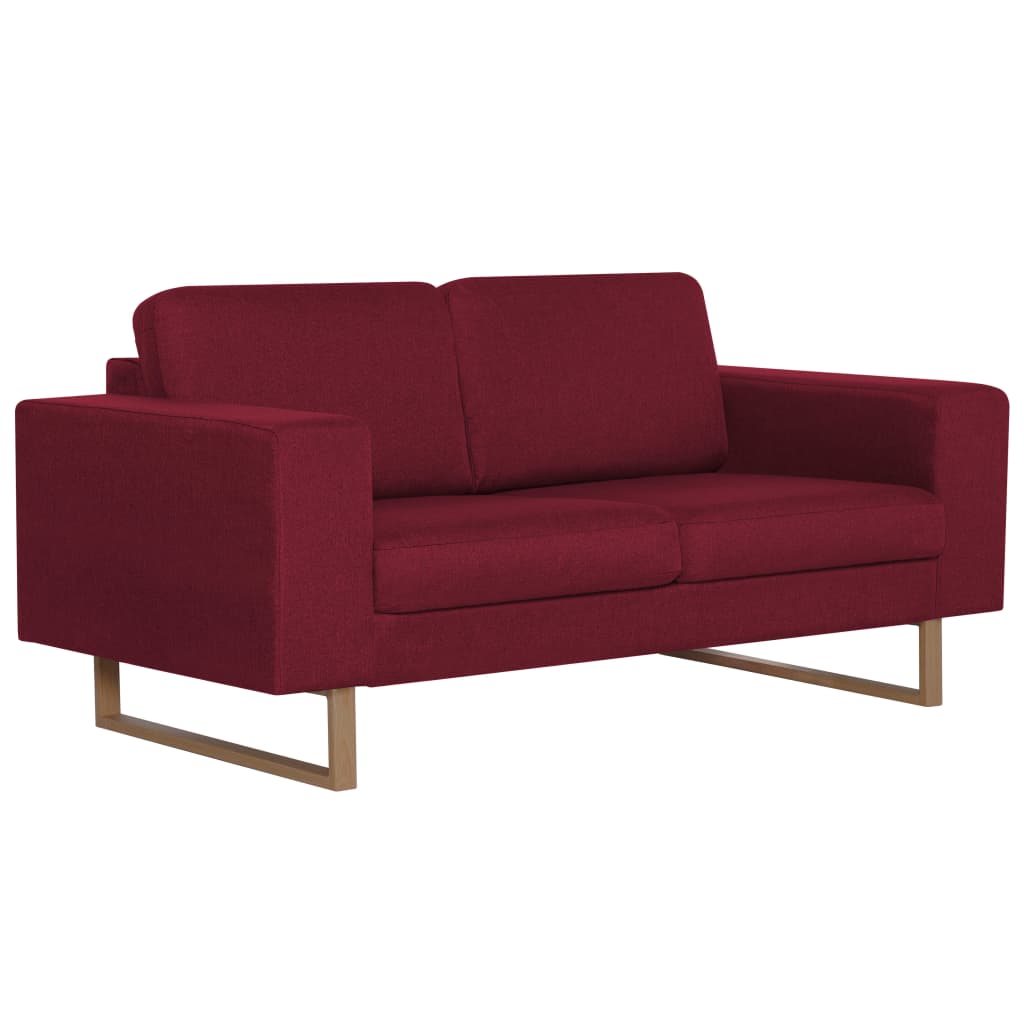 vidaXL 2-tlg. Sofagarnitur Stoff Weinrot