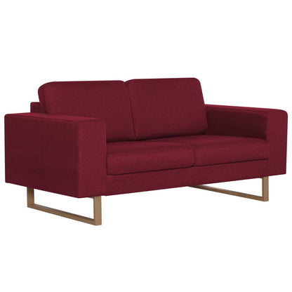 vidaXL 2-tlg. Sofagarnitur Stoff Weinrot