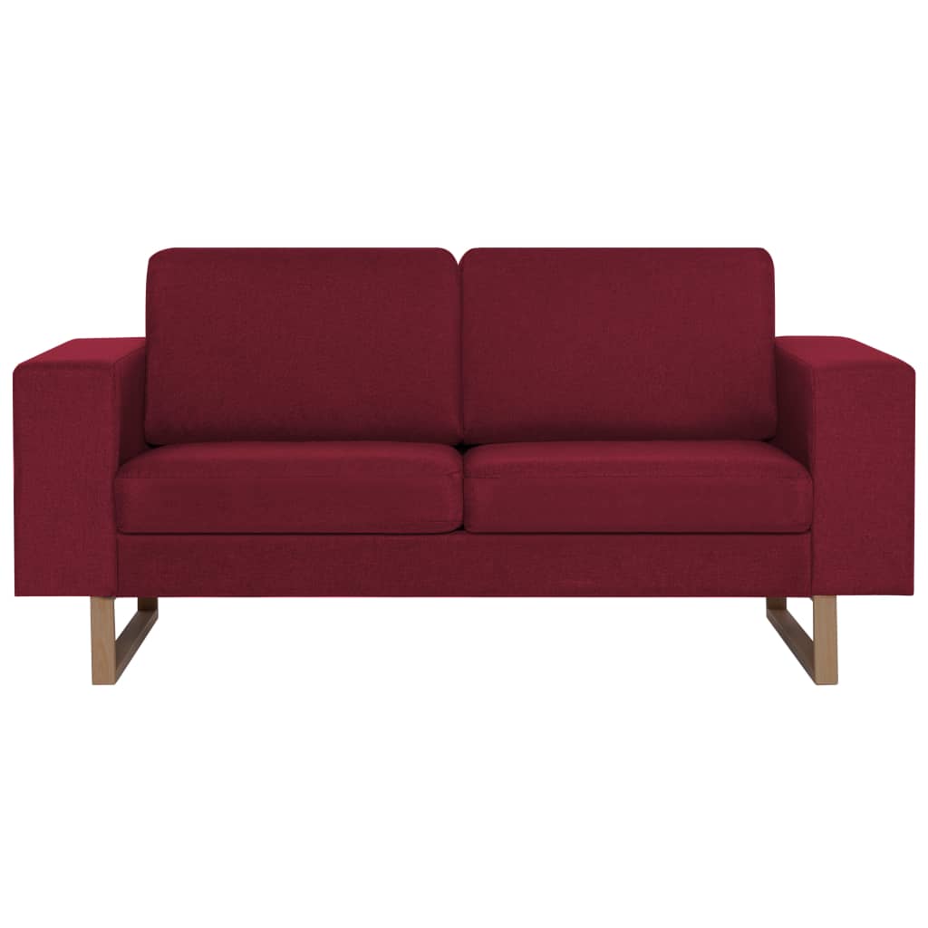 vidaXL 2-tlg. Sofagarnitur Stoff Weinrot