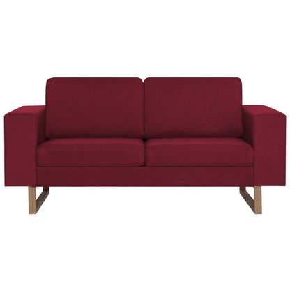 vidaXL 2-tlg. Sofagarnitur Stoff Weinrot