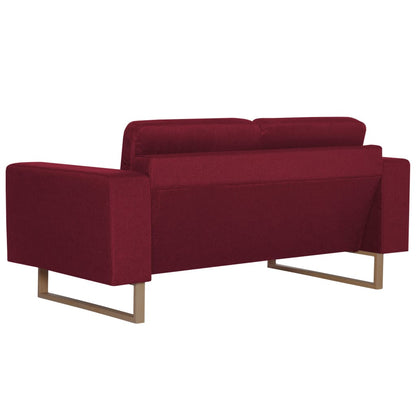 vidaXL 2-tlg. Sofagarnitur Stoff Weinrot