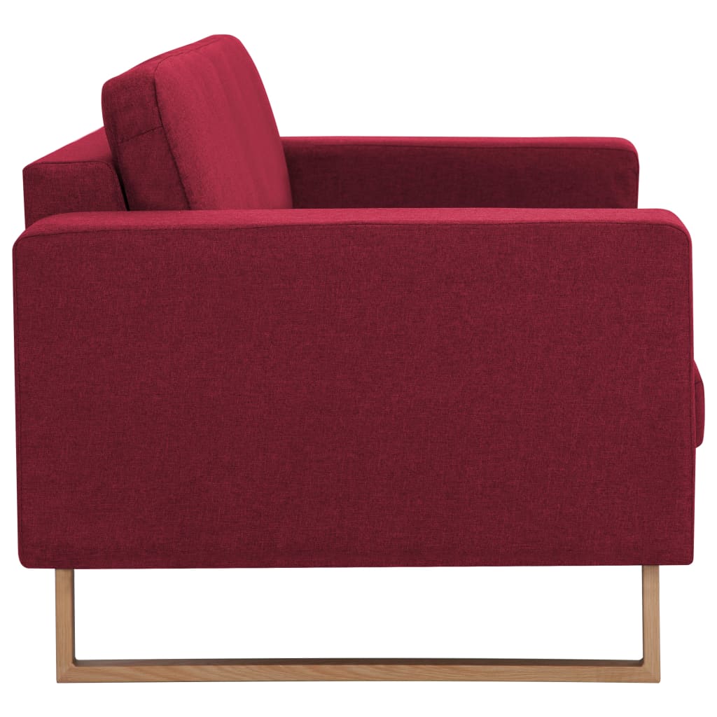 vidaXL 2-tlg. Sofagarnitur Stoff Weinrot