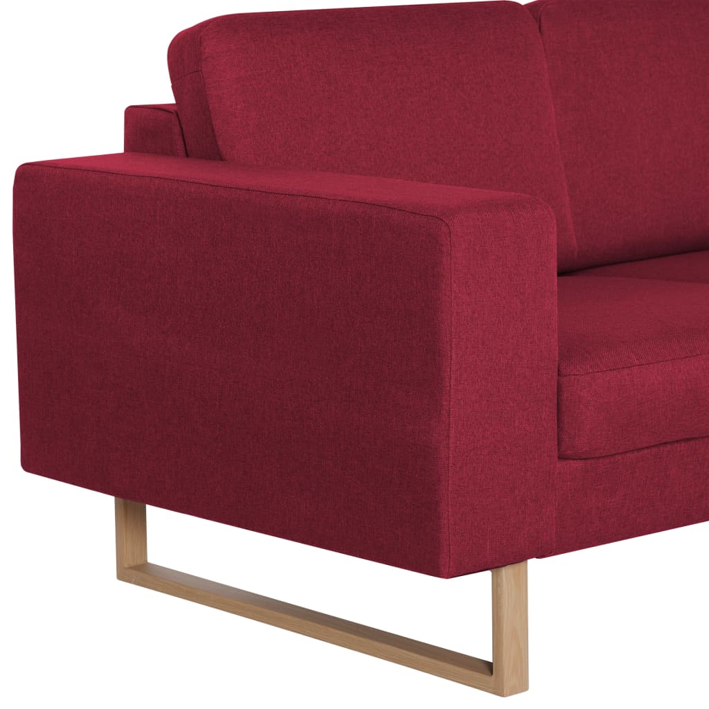 vidaXL 2-tlg. Sofagarnitur Stoff Weinrot