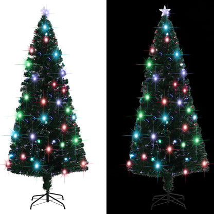 Vorbeleuchteter Weihnachtsbaum mit Ständer und LED 210 cm Glasfaser