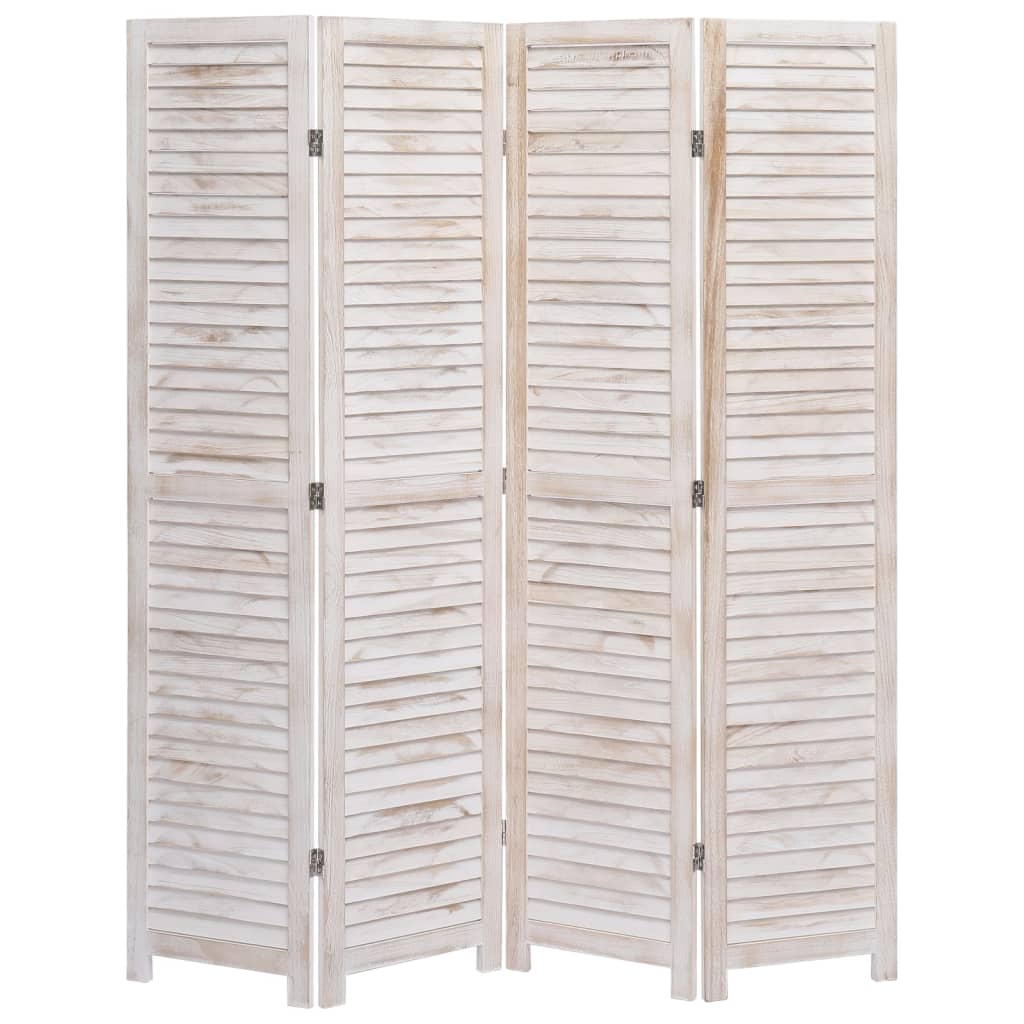 vidaXL 4-tlg. Raumteiler Weiß 140×165 cm Holz