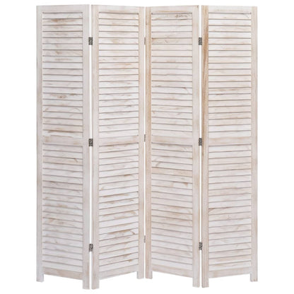 vidaXL 4-tlg. Raumteiler Weiß 140×165 cm Holz