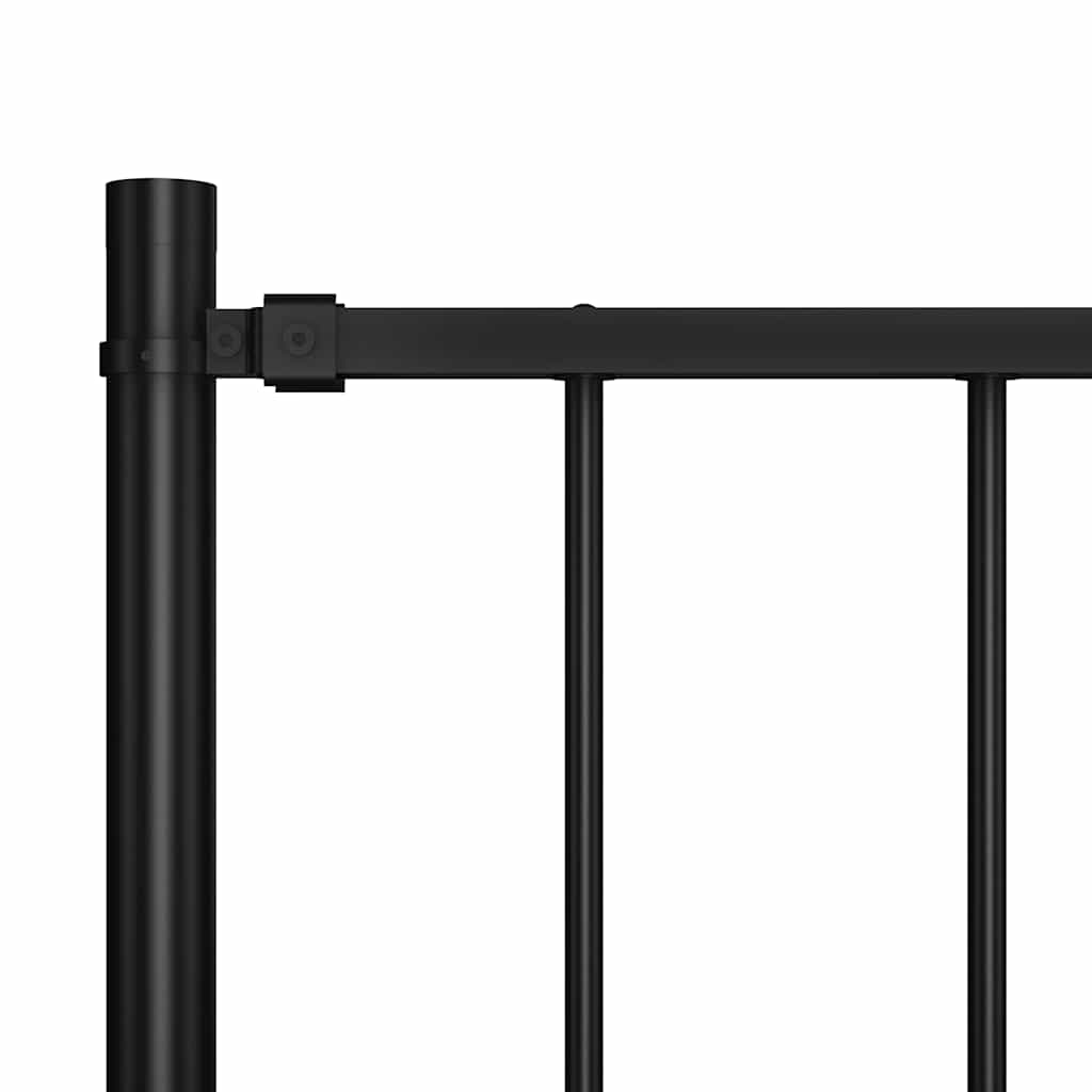 vidaXL Zaunelement mit Pfosten Pulverbeschichteter Stahl 1,81x1 m Schwarz