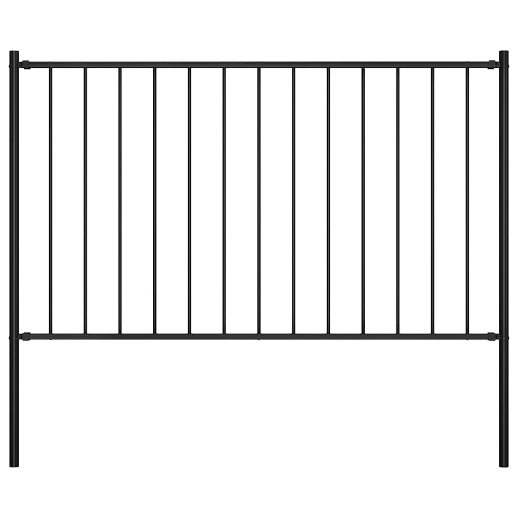 vidaXL Zaunfeld mit Pfosten Pulverbeschichteter Stahl 1,7 x 1,25 m
