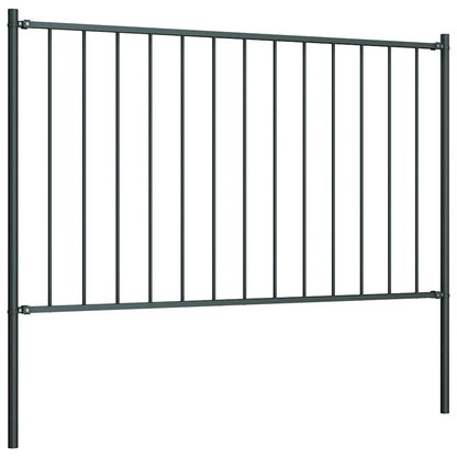 vidaXL Zaunelement mit Pfosten Pulverbeschichteter Stahl 1,81x1,25 m Anthrazit