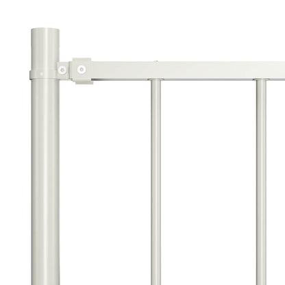 vidaXL Zaunelement mit Pfosten Pulverbeschichteter Stahl 1,81x0,75 m Weiß