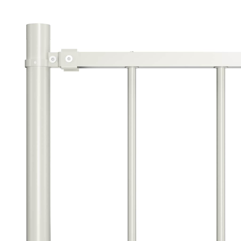 vidaXL Zaunelement mit Pfosten Pulverbeschichteter Stahl 1,81x1,25 m Weiß