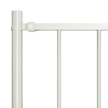 vidaXL Zaunelement mit Pfosten Pulverbeschichteter Stahl 1,81x1,25 m Weiß