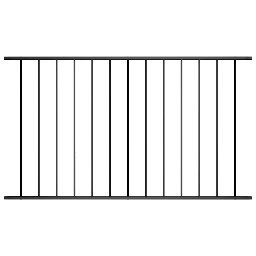 vidaXL Zaunelement Pulverbeschichteter Stahl 1,63x0,75 m Schwarz