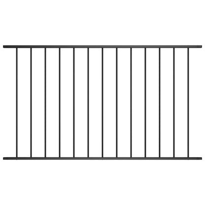 vidaXL Zaunelement Pulverbeschichteter Stahl 1,63x0,75 m Schwarz