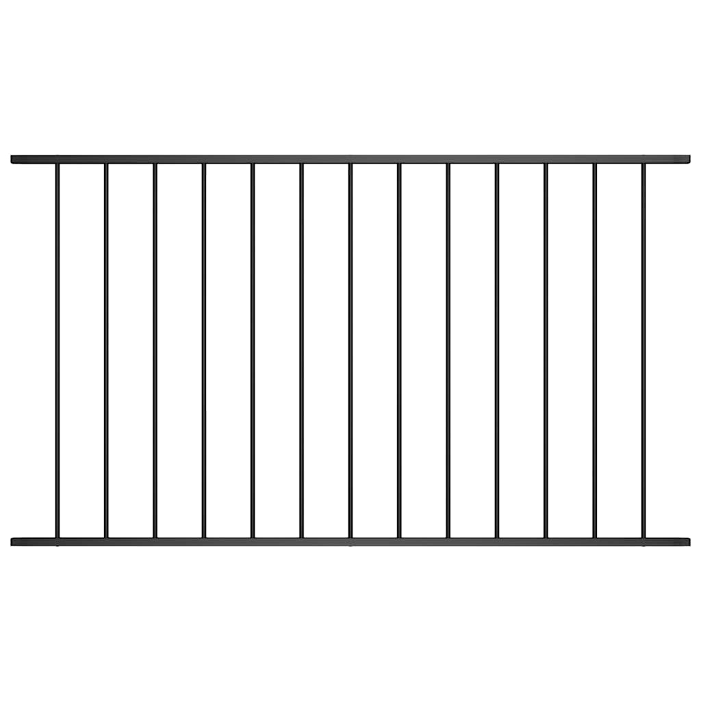 vidaXL Zaunelement Pulverbeschichteter Stahl 1,63x1 m Schwarz