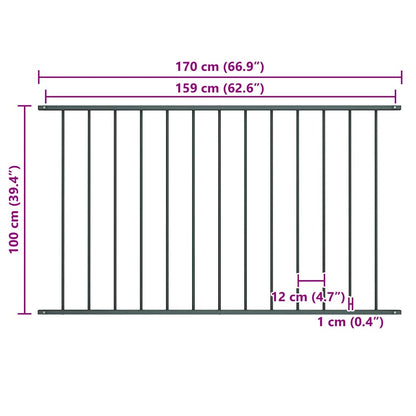 vidaXL Panneau de clôture Acier enduit de poudre 1,63x1 m Anthracite