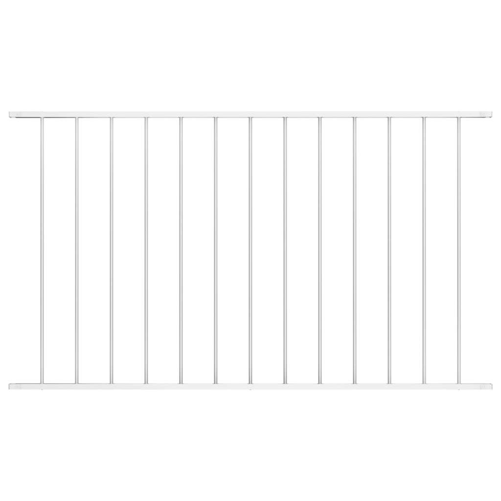 vidaXL Zaunelement Pulverbeschichteter Stahl 1,63x0,75 m Weiß