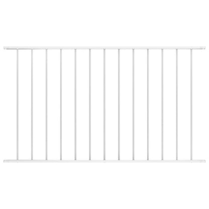 vidaXL Zaunelement Pulverbeschichteter Stahl 1,63x0,75 m Weiß