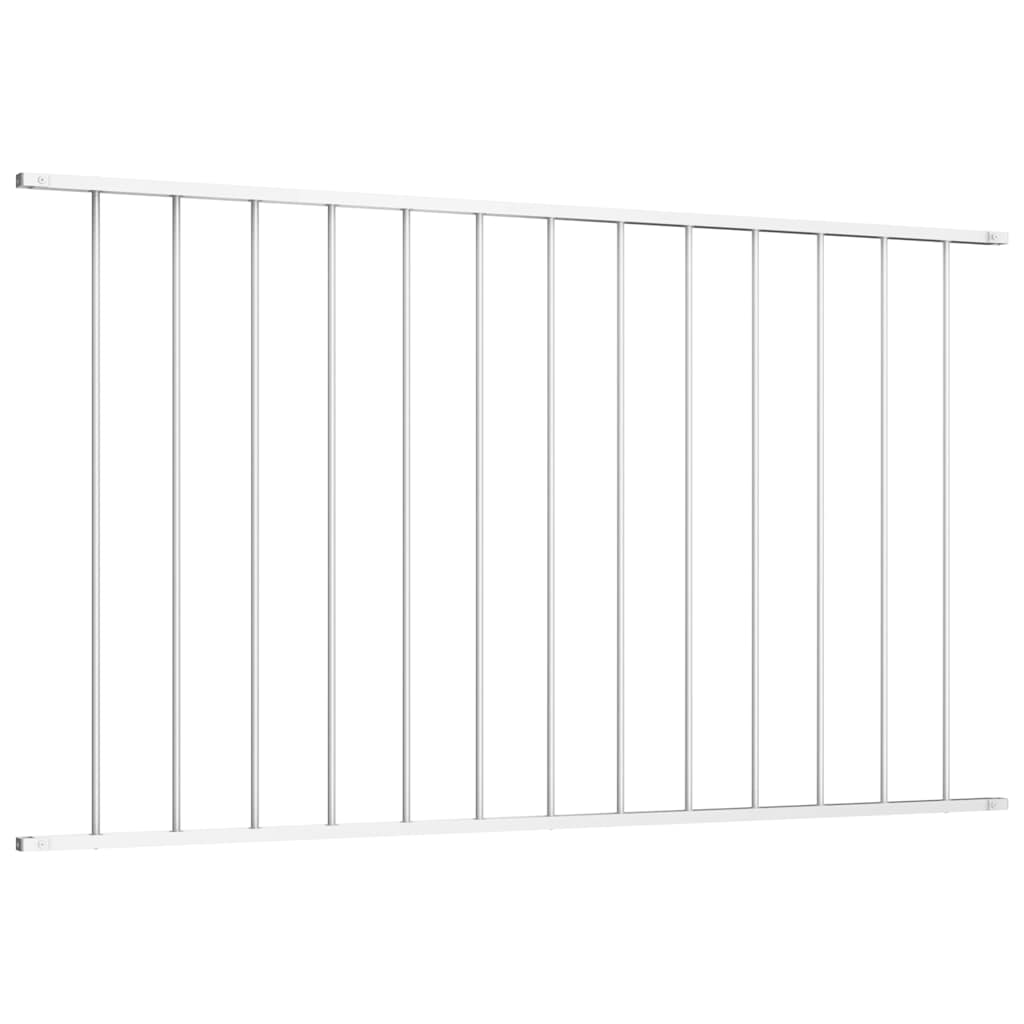 vidaXL Zaunelement Pulverbeschichteter Stahl 1,63x0,75 m Weiß