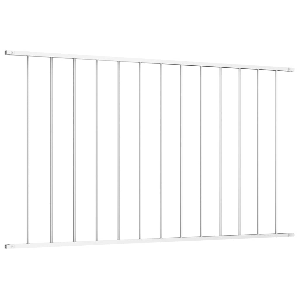 vidaXL Zaunelement Pulverbeschichteter Stahl 1,63x1 m Weiß