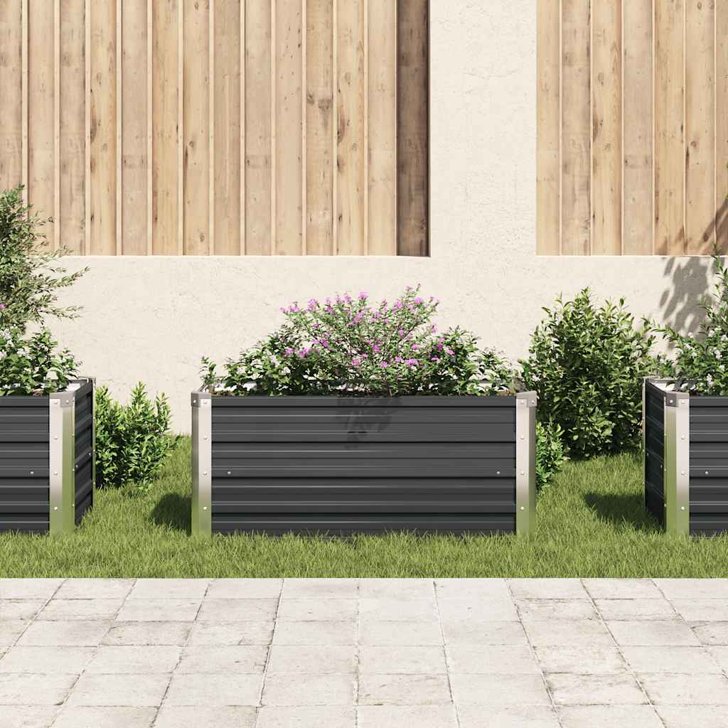 Garten-Hochbeet Anthrazit 100 x 40 x 45 cm Verzinkter Stahl
