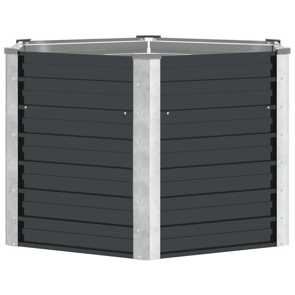 Garten-Hochbeet Anthrazit 129 x 129 x 77 cm Verzinkter Stahl