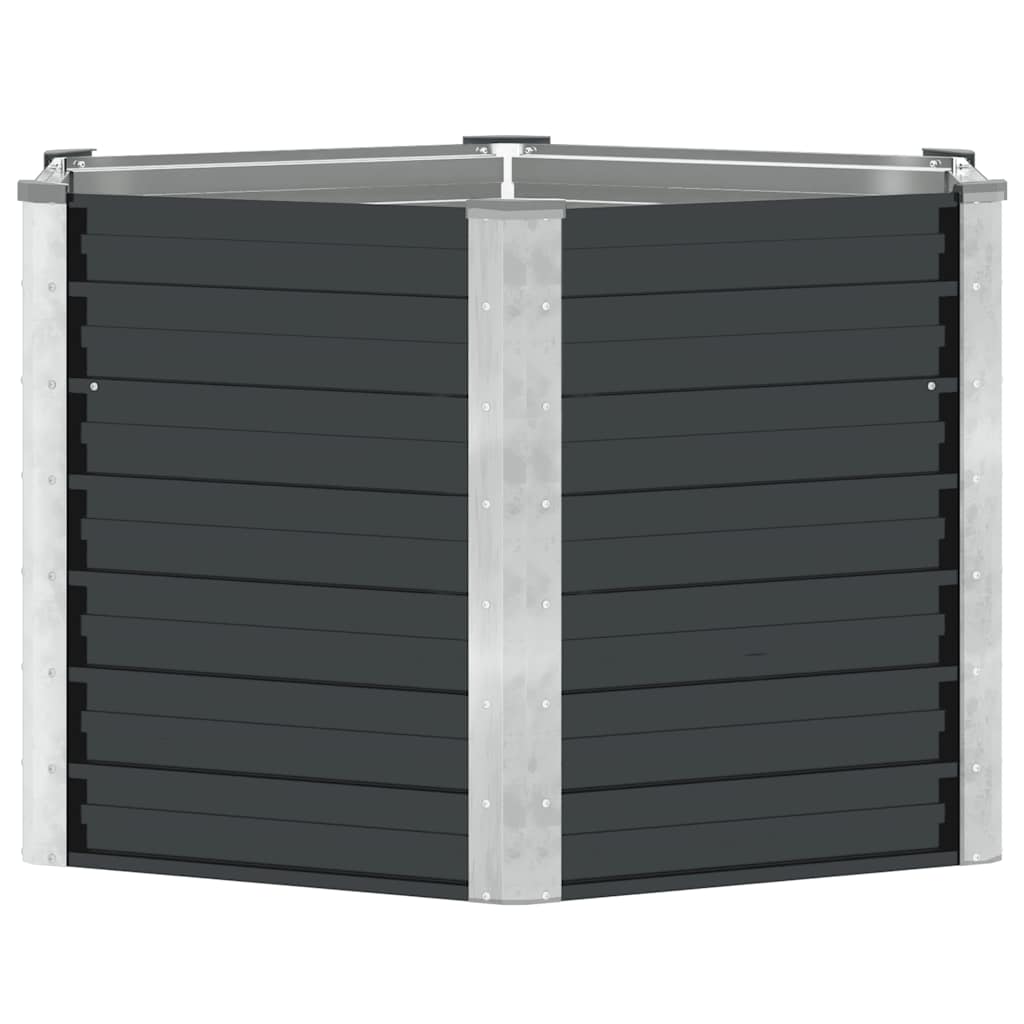 Garten-Hochbeet Anthrazit 129 x 129 x 77 cm Verzinkter Stahl