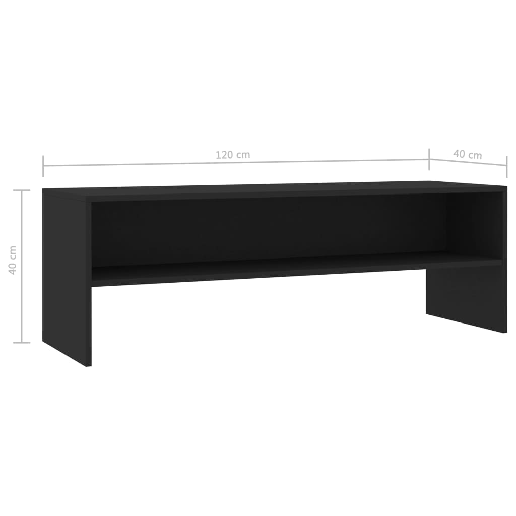 vidaXL Meuble TV Noir 120x40x40 cm Bois d'ingénierie