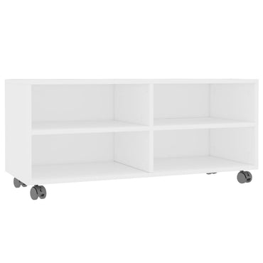 vidaXL Meuble TV à roulettes blanc 90x35x35 cm Aggloméré