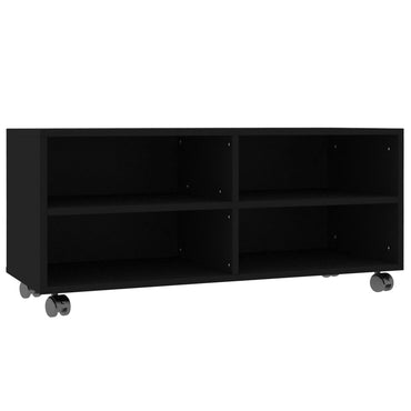 vidaXL Meuble TV à roulettes noir 90x35x35 cm Aggloméré