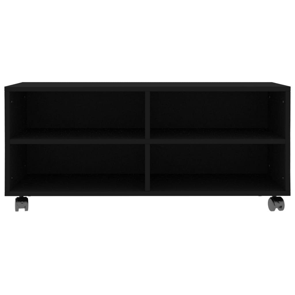 vidaXL Meuble TV à roulettes noir 90x35x35 cm Aggloméré