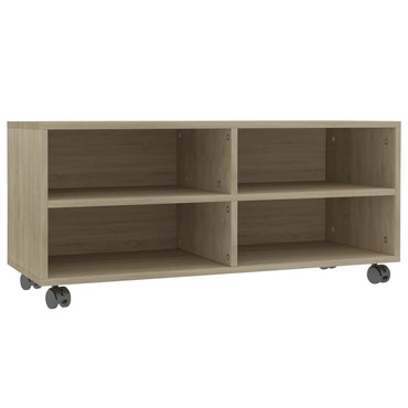 vidaXL Meuble TV à roulettes chêne Sonoma 90x35x35 cm Aggloméré