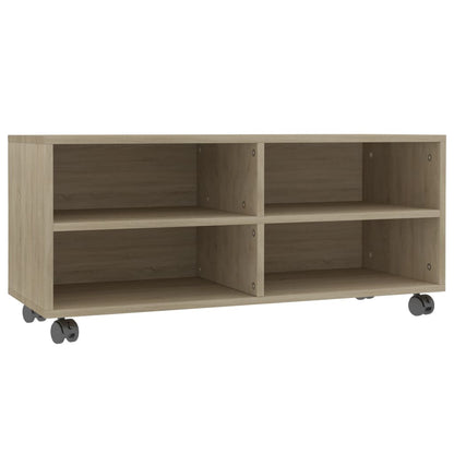 vidaXL Meuble TV à roulettes chêne Sonoma 90x35x35 cm Aggloméré
