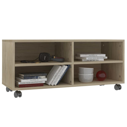vidaXL Meuble TV à roulettes chêne Sonoma 90x35x35 cm Aggloméré