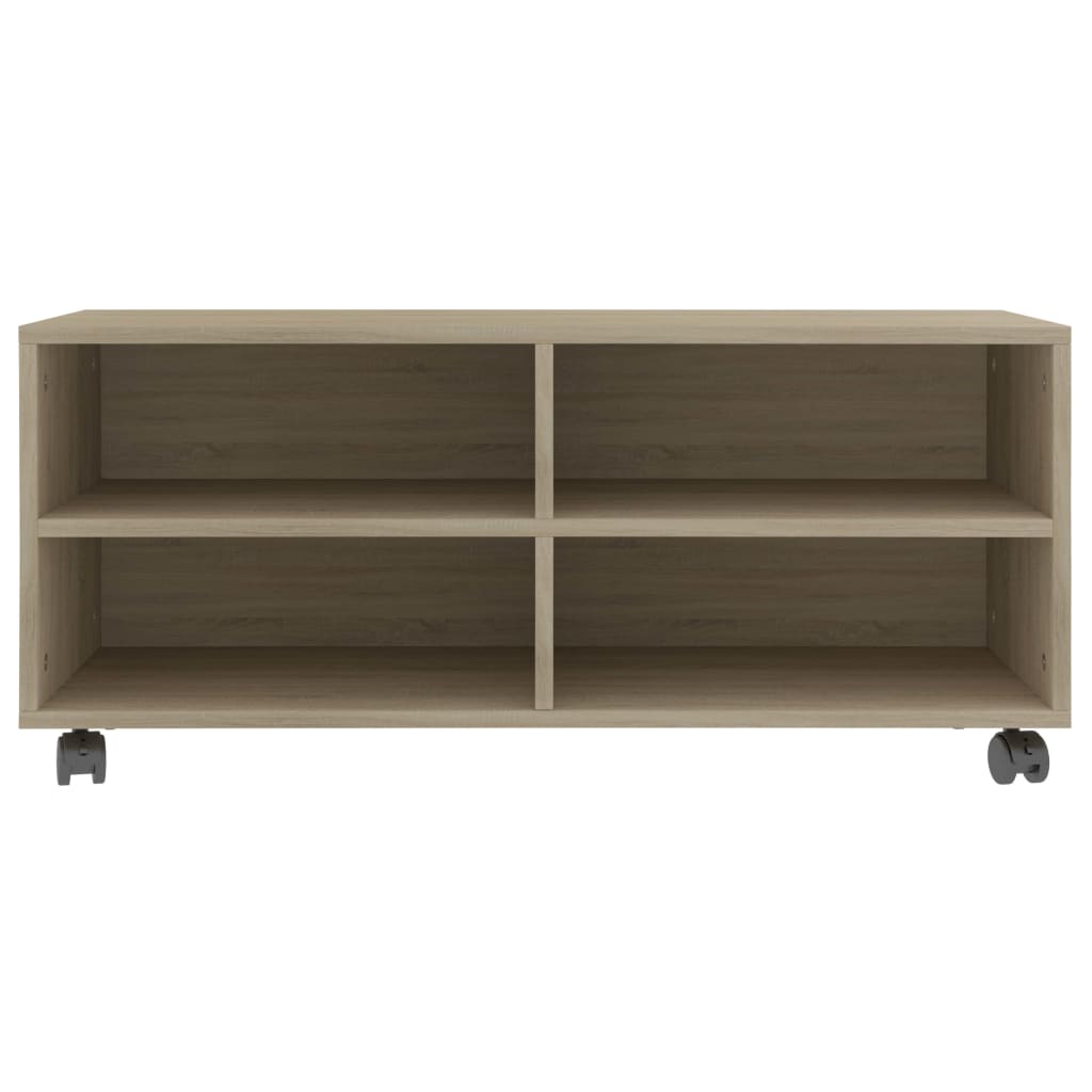 vidaXL Meuble TV à roulettes chêne Sonoma 90x35x35 cm Aggloméré