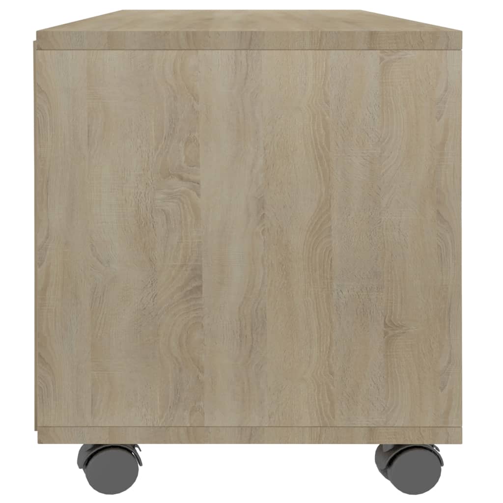 vidaXL Meuble TV à roulettes chêne Sonoma 90x35x35 cm Aggloméré