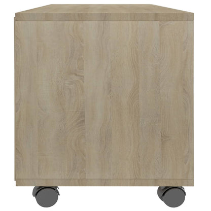 vidaXL Meuble TV à roulettes chêne Sonoma 90x35x35 cm Aggloméré