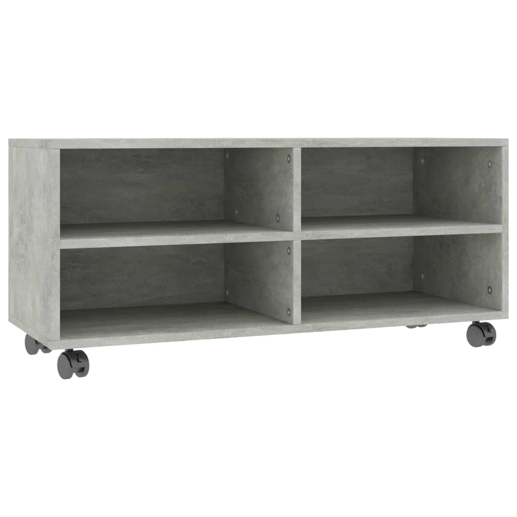 vidaXL Meuble TV à roulettes gris béton 90x35x35 cm Aggloméré