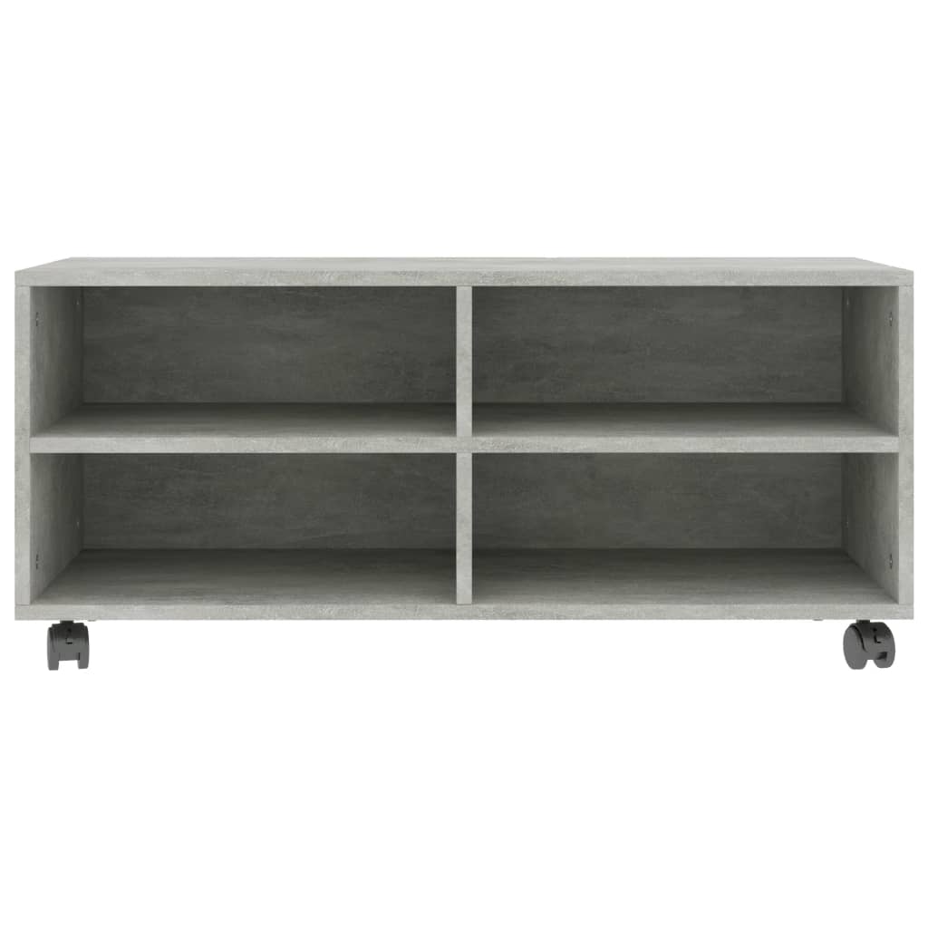 vidaXL Meuble TV à roulettes gris béton 90x35x35 cm Aggloméré