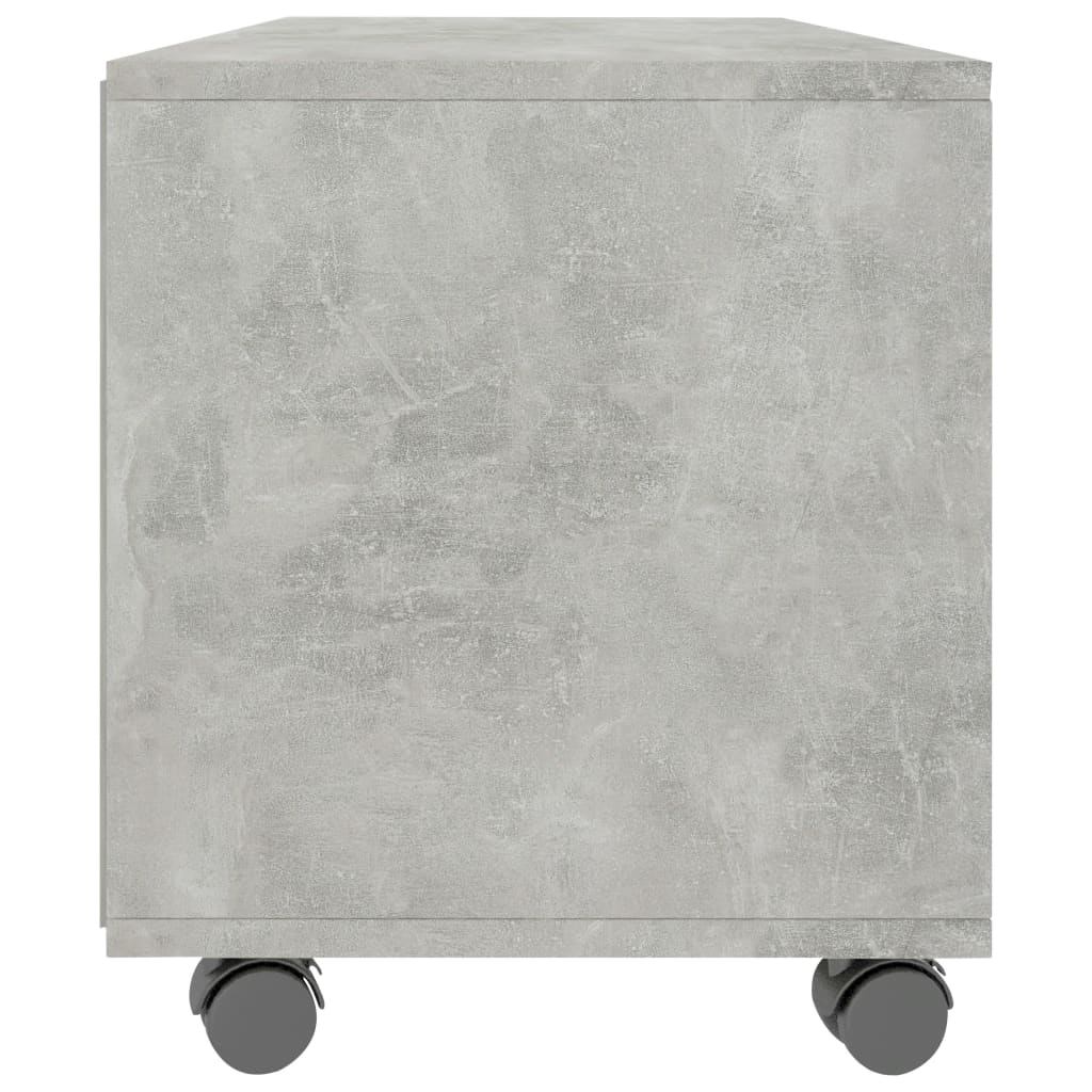 vidaXL Meuble TV à roulettes gris béton 90x35x35 cm Aggloméré