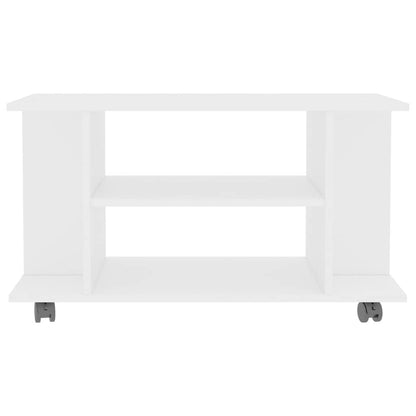 vidaXL Meuble TV à roulettes Blanc 80x40x45 cm Bois d'ingénierie