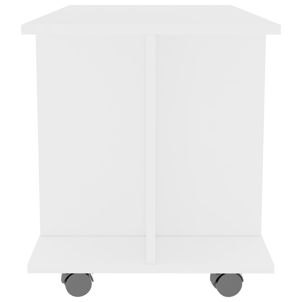 vidaXL Meuble TV à roulettes Blanc 80x40x45 cm Bois d'ingénierie