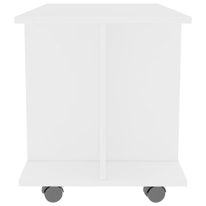 vidaXL Meuble TV à roulettes Blanc 80x40x45 cm Bois d'ingénierie