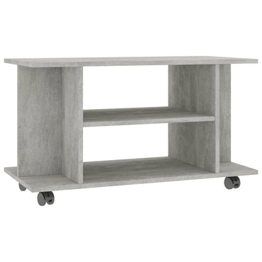 vidaXL Meuble TV avec roulettes gris béton 80x40x45 cm en bois d'ingénierie