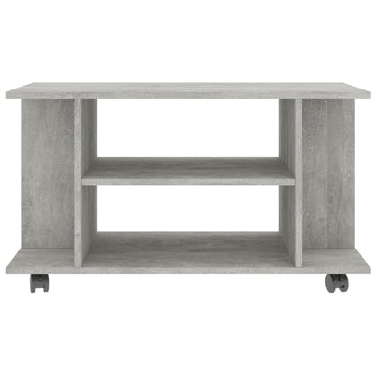 vidaXL Meuble TV avec roulettes gris béton 80x40x45 cm en bois d'ingénierie
