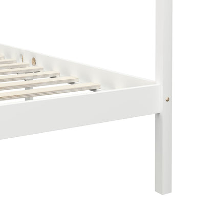 vidaXL Himmelbett-Gestell Weiß Massivholz Kiefer 100 x 200 cm