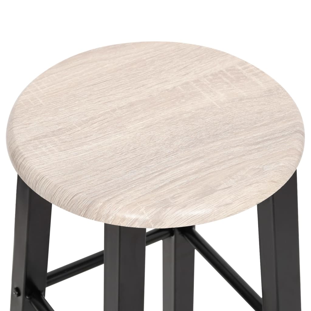 vidaXL Barhocker 2 Stk. Schwarz MDF