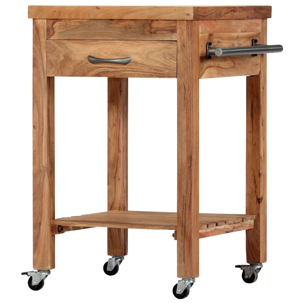 vidaXL Servierwagen 58x58x89 cm Massivholz Akazie